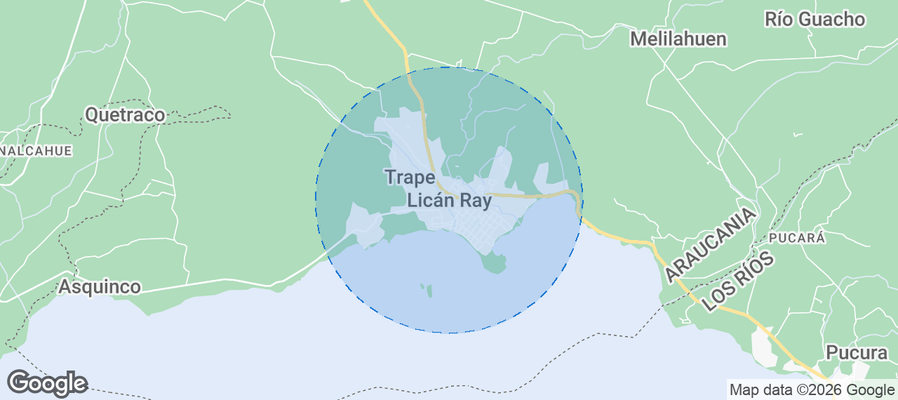 Licán Ray Airbnb map